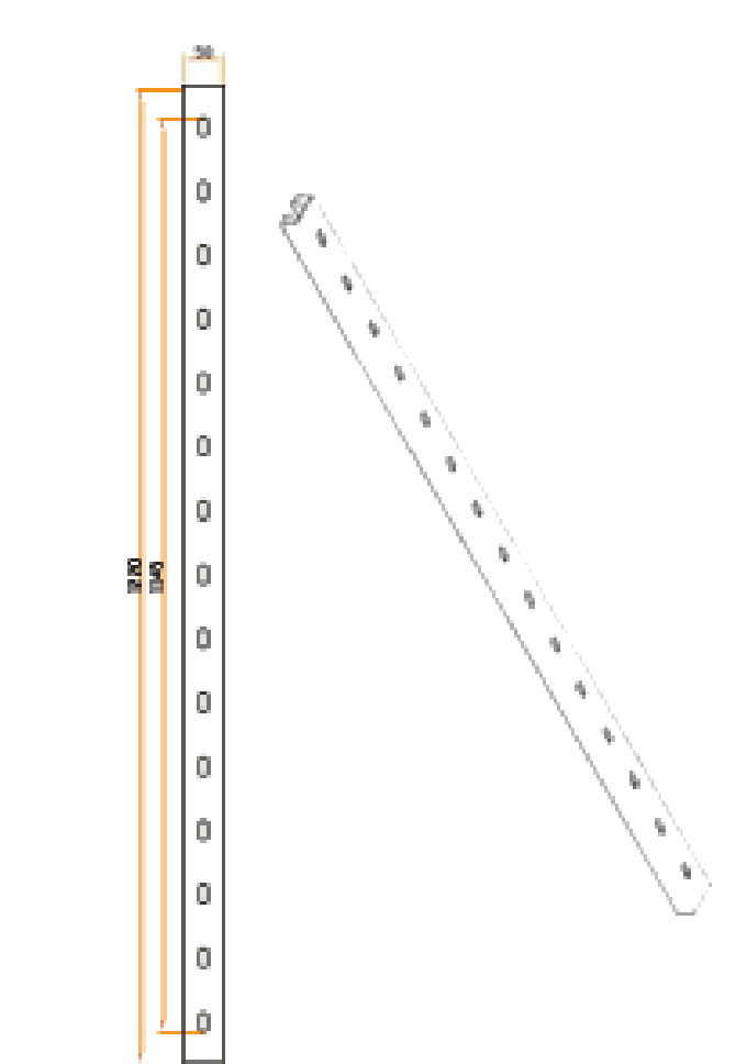 Canal estructural para soporte de bandeja portacable