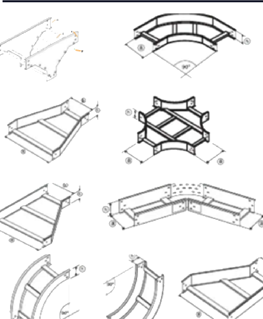 Curvas y accesorios para bandeja portacable