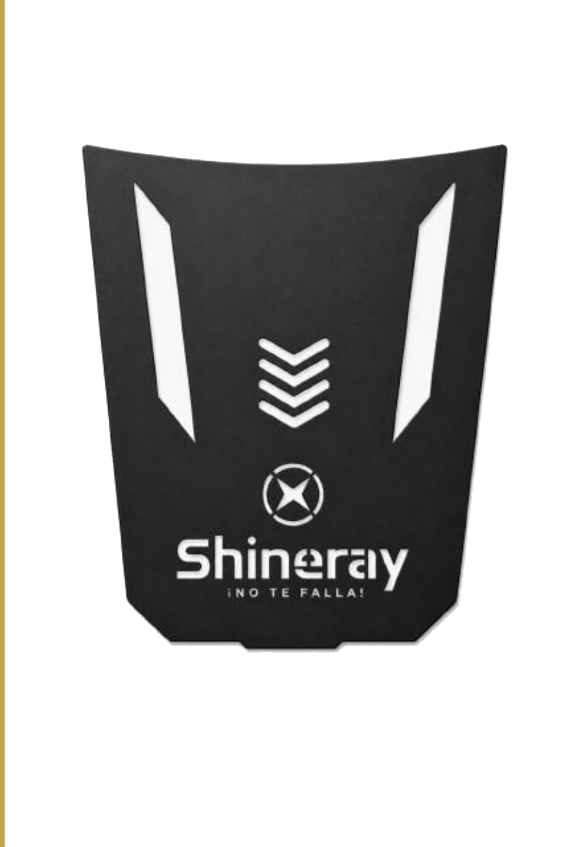 Placa de hierro negro con logotipo Shineray