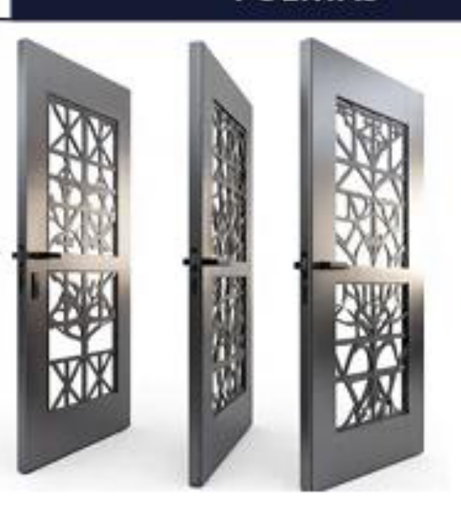 Puertas metálicas con diseño decorativo en corte láser tipo árbol
